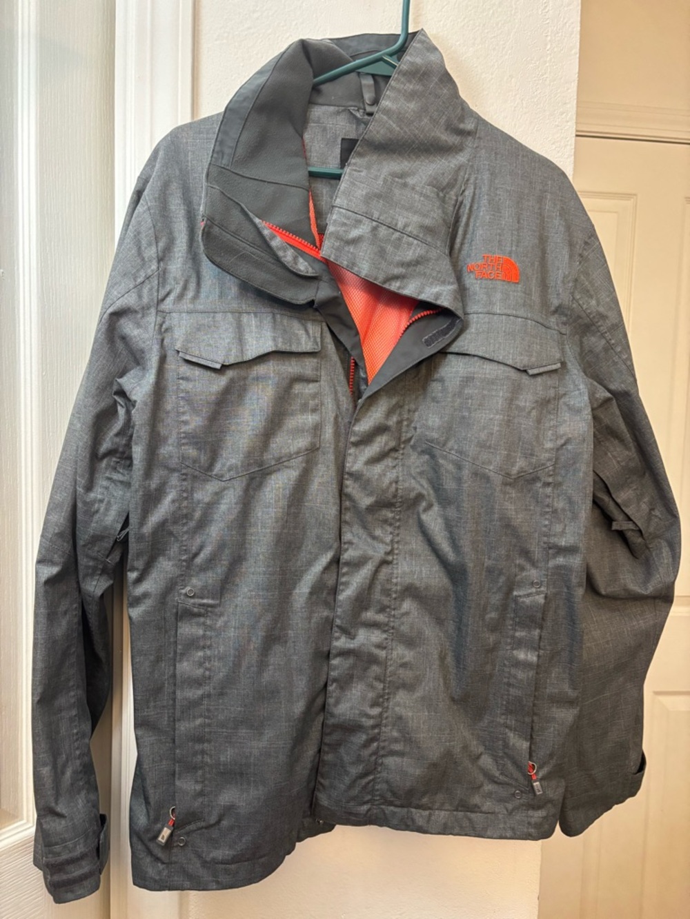 North face hooded jacket hyvent double layer zippered coat